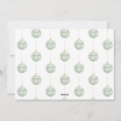 Cute Green Gingham Pset Aangepaste kerstfoto Feestdagenkaart (Achterkant)