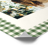 Cute Green Gingham Pset Aangepaste kerstfoto Poster (Hoek)