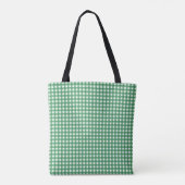 Cute  Green Gingham Pset Personalized Tote Bag (Achterkant)