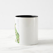 Cute Green Giraffe en hommel Tweekleurige Koffiemok (Center)