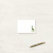 Cute Green Giraffe Silhouette Post-it® Notes (Op bureau)