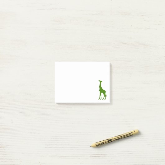 Cute Green Giraffe Silhouette Post-it® Notes (Op bureau)