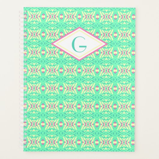 Cute Green Girl's School Hobbies Homework Planner (Voorkant)