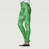 Cute Green Glitter St Patricks Day Shamrock Hearts Leggings (Links)