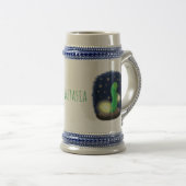 Cute green glow-cartoon illustratie bierpul (Voorkant rechts)