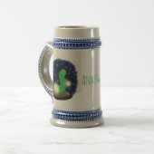 Cute green glow-cartoon illustratie bierpul (Voorkant links)