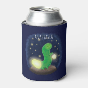Cute green glow-cartoon illustratie blikjeskoeler