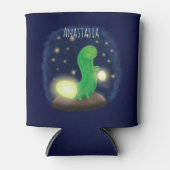 Cute green glow-cartoon illustratie blikjeskoeler (Voorkant)