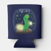 Cute green glow-cartoon illustratie blikjeskoeler (Achterkant)