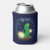 Cute green glow-cartoon illustratie blikjeskoeler (Blikje Achterkant)