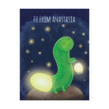 Cute green glow-cartoon illustratie