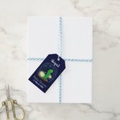 Cute green glow-cartoon illustratie cadeaulabel (Met Touw)