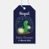 Cute green glow-cartoon illustratie cadeaulabel (Achterkant)