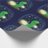 Cute green glow-cartoon illustratie cadeaupapier (Hoek)