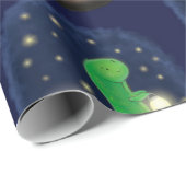 Cute green glow-cartoon illustratie cadeaupapier (Rol Hoek)