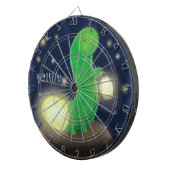 Cute green glow-cartoon illustratie dartbord (Voorkant Rechts)