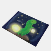 Cute green glow-cartoon illustratie deurmat (Schuin)