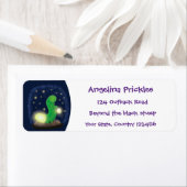 Cute green glow-cartoon illustratie etiket (Insitu)