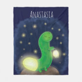 Cute green glow-cartoon illustratie fleece deken (Voorkant)