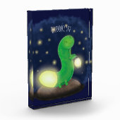 Cute green glow-cartoon illustratie fotoblokken (Links)