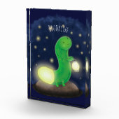 Cute green glow-cartoon illustratie fotoblokken (Rechts)