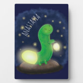 Cute green glow-cartoon illustratie fotoplaat (voorkant)