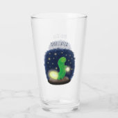 Cute green glow-cartoon illustratie glas (Achterkant)