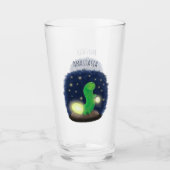 Cute green glow-cartoon illustratie glas (Voorkant)