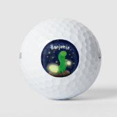 Cute green glow-cartoon illustratie golfballen (Voorkant)