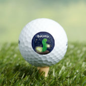 Cute green glow-cartoon illustratie golfballen (Insitu Shirt)
