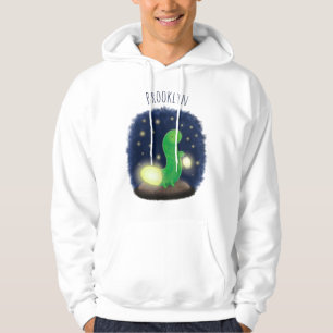 Cute green glow-cartoon illustratie hoodie