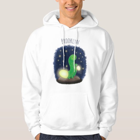Cute green glow-cartoon illustratie hoodie (Voorkant)