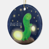 Cute green glow-cartoon illustratie keramisch ornament (Links)