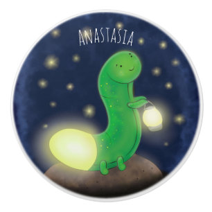 Cute green glow-cartoon illustratie keramische knop