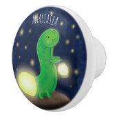 Cute green glow-cartoon illustratie keramische knop (Rechts)