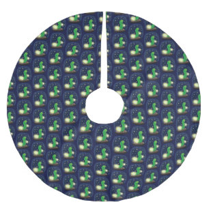 Cute green glow-cartoon illustratie kerstboom rok