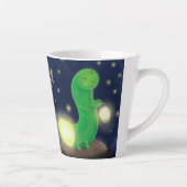 Cute green glow-cartoon illustratie latte mok (Rechts)