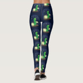 Cute green glow-cartoon illustratie leggings (Achterkant)