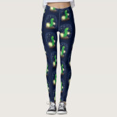 Cute green glow-cartoon illustratie leggings (Voorkant)