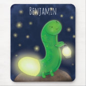 Cute green glow-cartoon illustratie muismat (Voorkant)