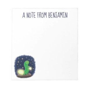 Cute green glow-cartoon illustratie notitieblok