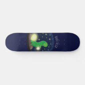 Cute green glow-cartoon illustratie persoonlijk skateboard (Horizontaal)