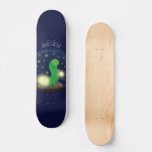 Cute green glow-cartoon illustratie persoonlijk skateboard (Voorkant)