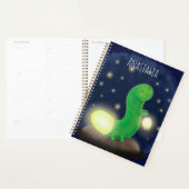 Cute green glow-cartoon illustratie planner (Display)