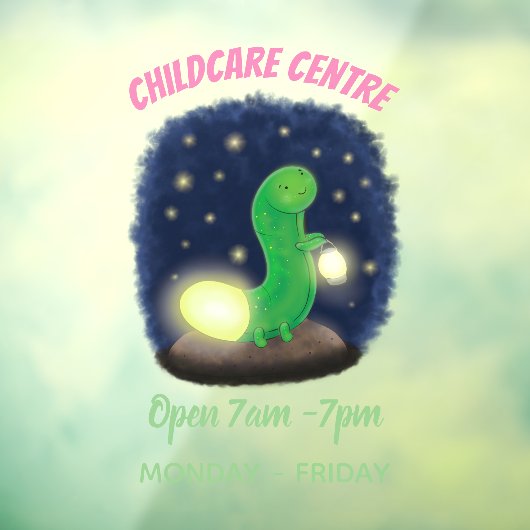 Cute green glow-cartoon illustratie raamsticker (Vel 3)