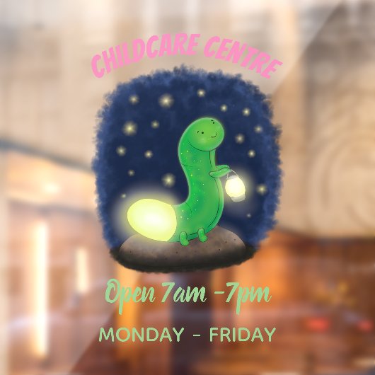 Cute green glow-cartoon illustratie raamsticker (Vel 2)