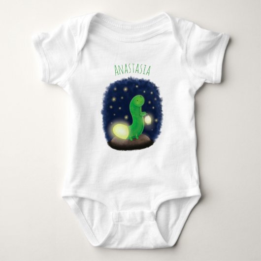 Cute green glow-cartoon illustratie romper (Voorkant)