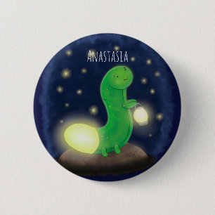 Cute green glow-cartoon illustratie ronde button 5,7 cm