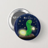 Cute green glow-cartoon illustratie ronde button 5,7 cm (Voorkant /achterkant)