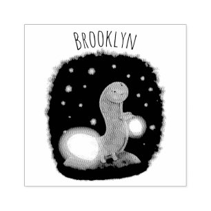 Cute green glow-cartoon illustratie rubberstempel